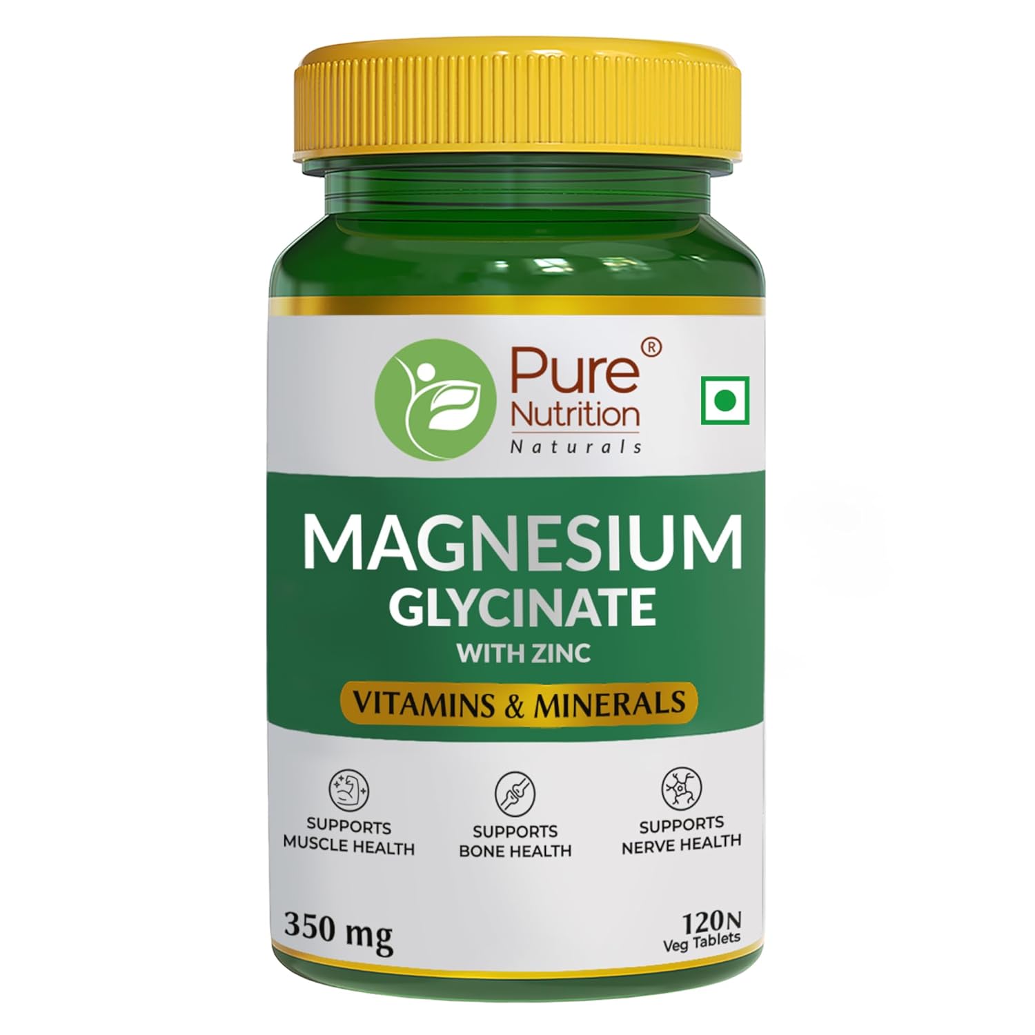 Pure Nutrition Magnesium Glycinate + Zinc (120 Veg Tablets)
