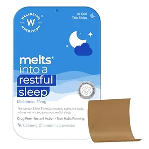 Wellbeing Nutrition Melts Restful Sleep Aid | Plant-Based Melatonin (10 mg)